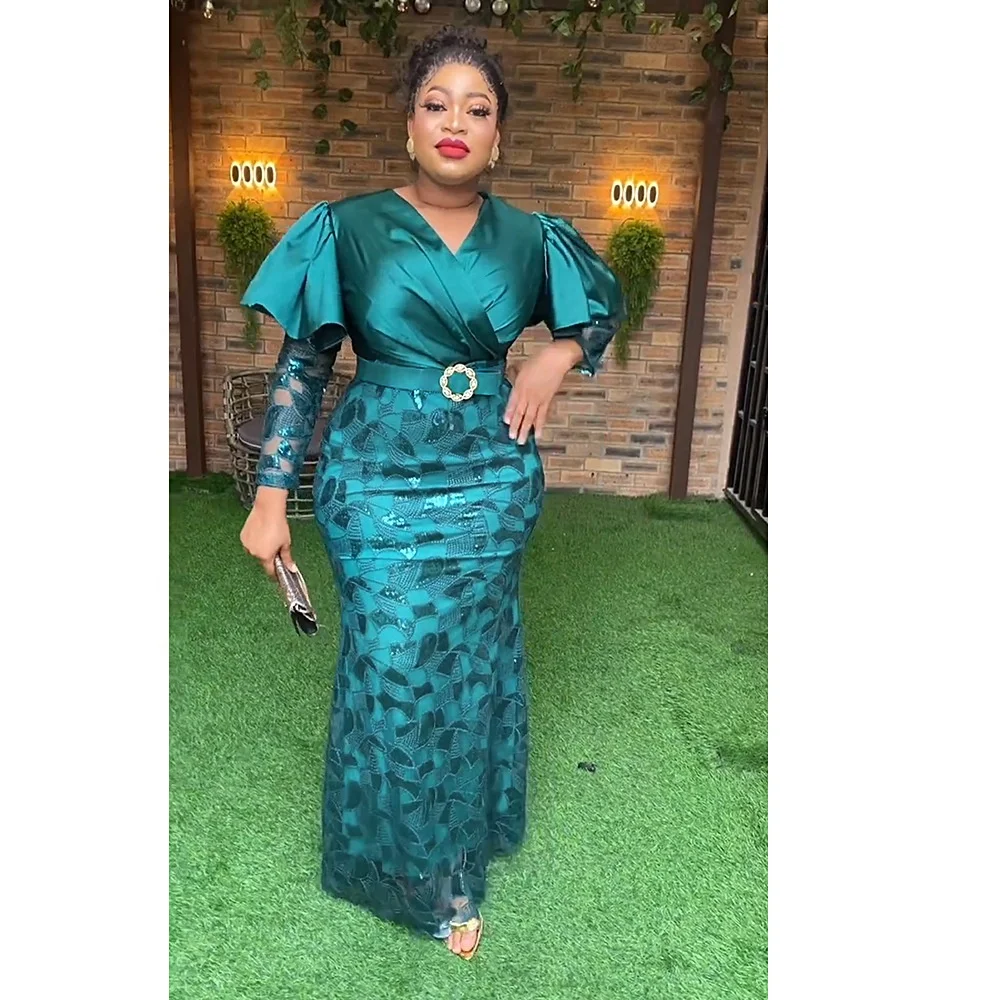 ankara dresses with sequins Plus Size Ankara Dinner Dinner African Dresses Hndudnff Women African  Evening Dresses Ankara Elegant Sequin Gown
