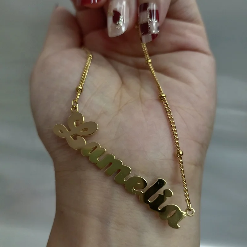 Gold Dainty Women Custom Name Necklace Jamie Necklace