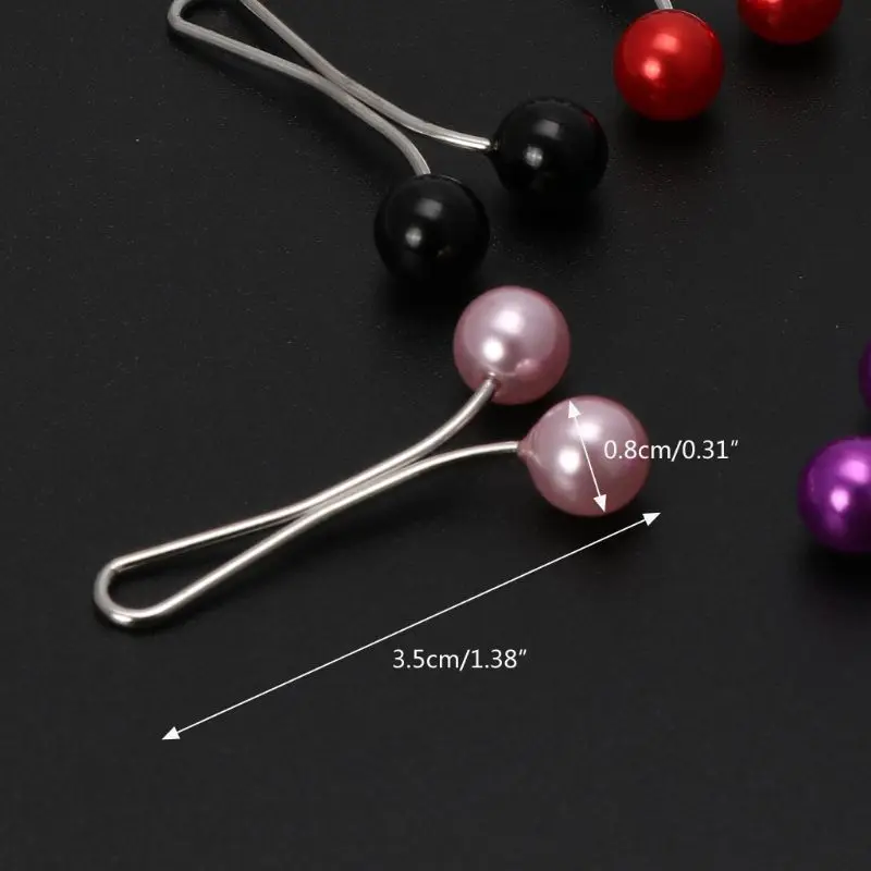 12-Pack U-Shaped Hijab Pins - Pearl & Alloy Brooch Pins For Scarves, Shawls