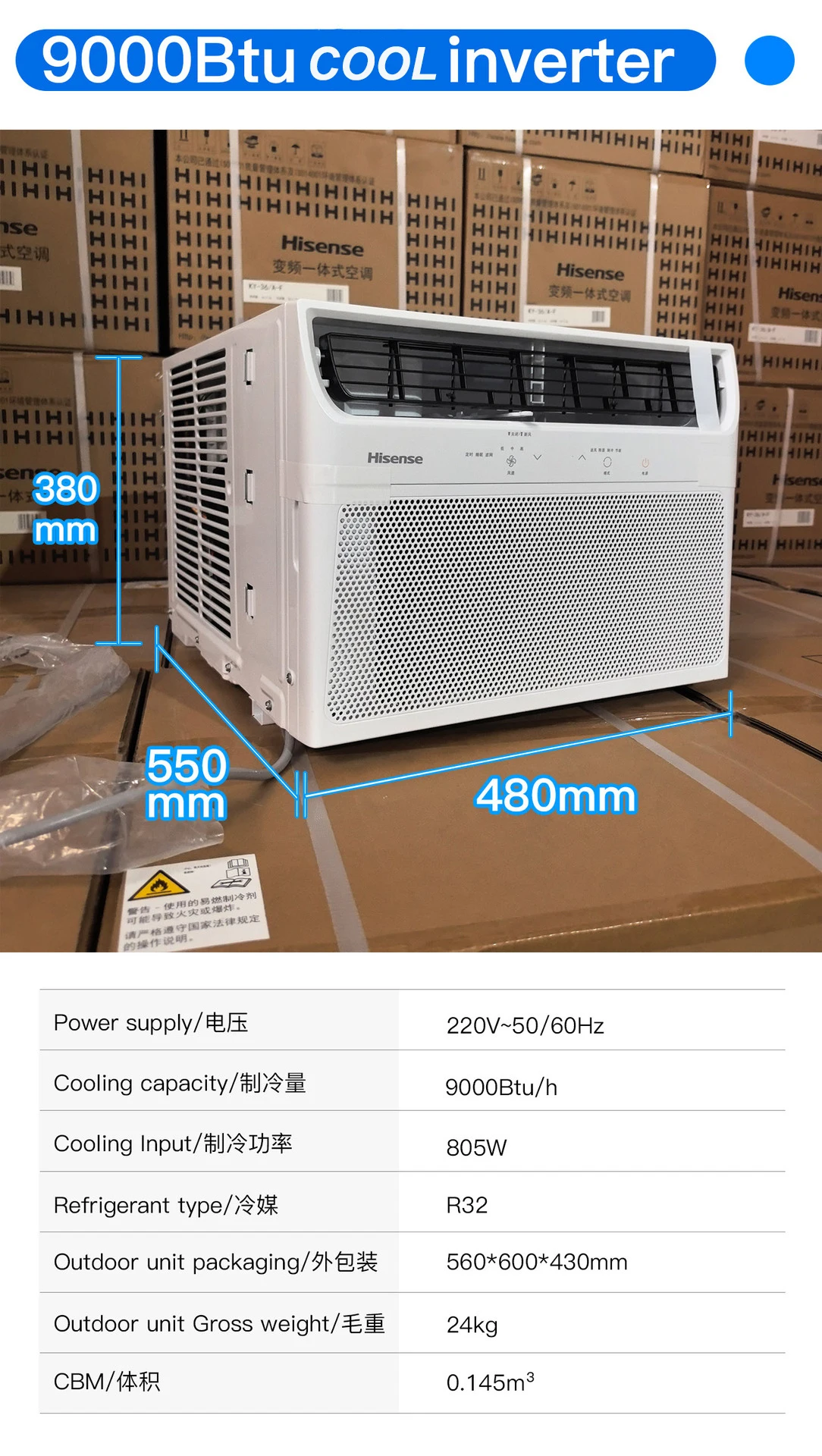 Window Air Conditioner, 1/1.5/2HP, 5000Btu, AC - detail 6