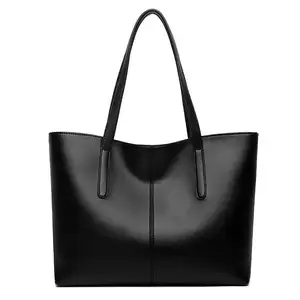 2026 Designer New Fashion Trendy Women Luxury Big Handbag Wholesale PU Leather Large Capacity Ladies Black Tote Hand Bag