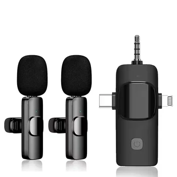 3-in-1 wireless Lavalier Microphone Noise reduction HD radio recording outdoor interview live microphone K15