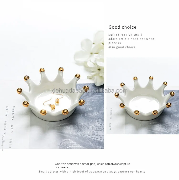 Custom Ceramic Ring Holder Jewelry Crown Shape Ring Trinket Tray Dish Birthday Wedding Festival Gifts.jpg