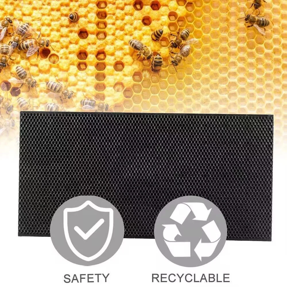 10枚入り 黒色プラスチック製巣礎シート 5.4mm、蜂の巣ハニーフレーム