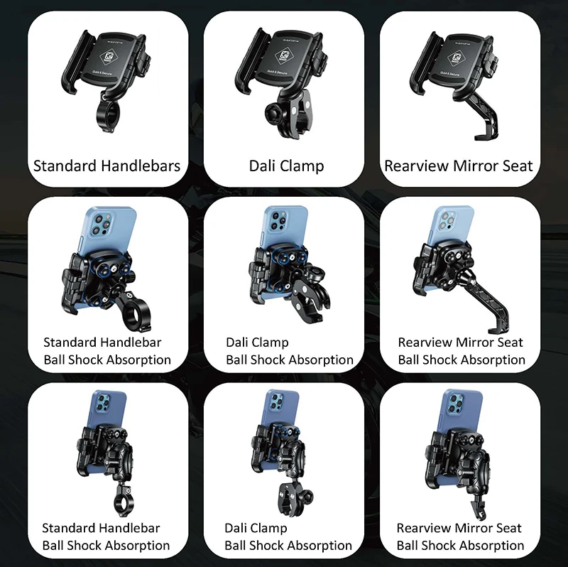 Mobile Phone Bracket 360 Degree Rotation Universal Motorcycle Bike Phone Mount Holder