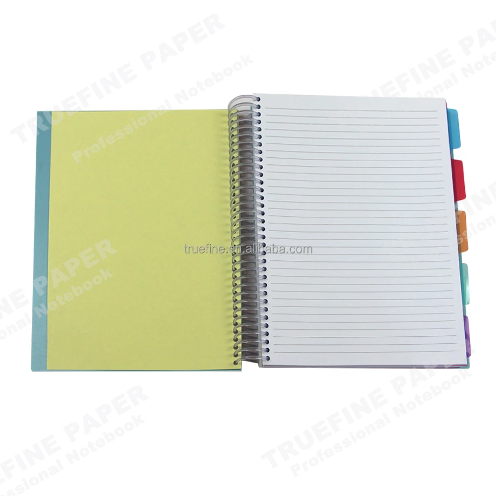 Personalized A4 Plastic Cover Custom Printed 5 Subject Double Spiral Notebook