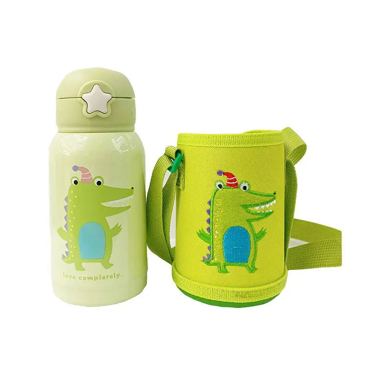 500ml Kids Thermos Mug With Straw Stainless Steel Vacuum Flasks