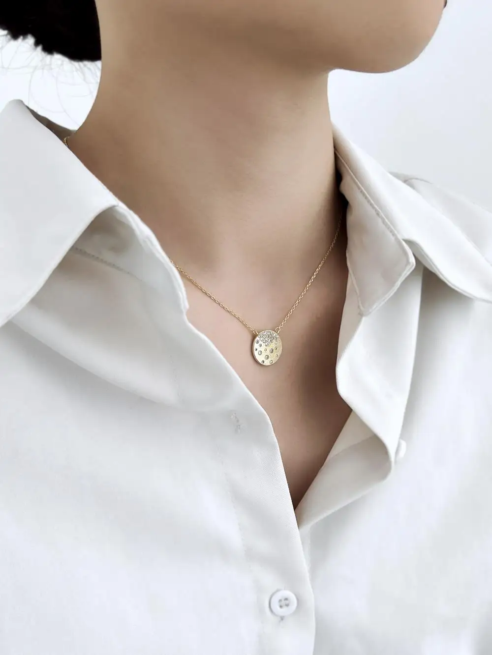 KAKODIY gold-plated luxury fashion 925 sterling silver round belt pendant women's jewelry necklace detail 8