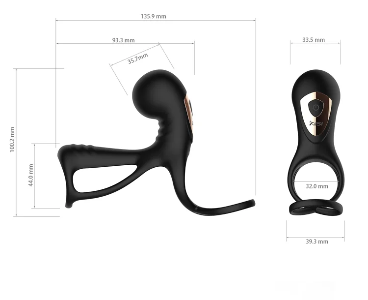 Silicone Black Vibrating Ring for Man Extension Penis Sleeve Cover