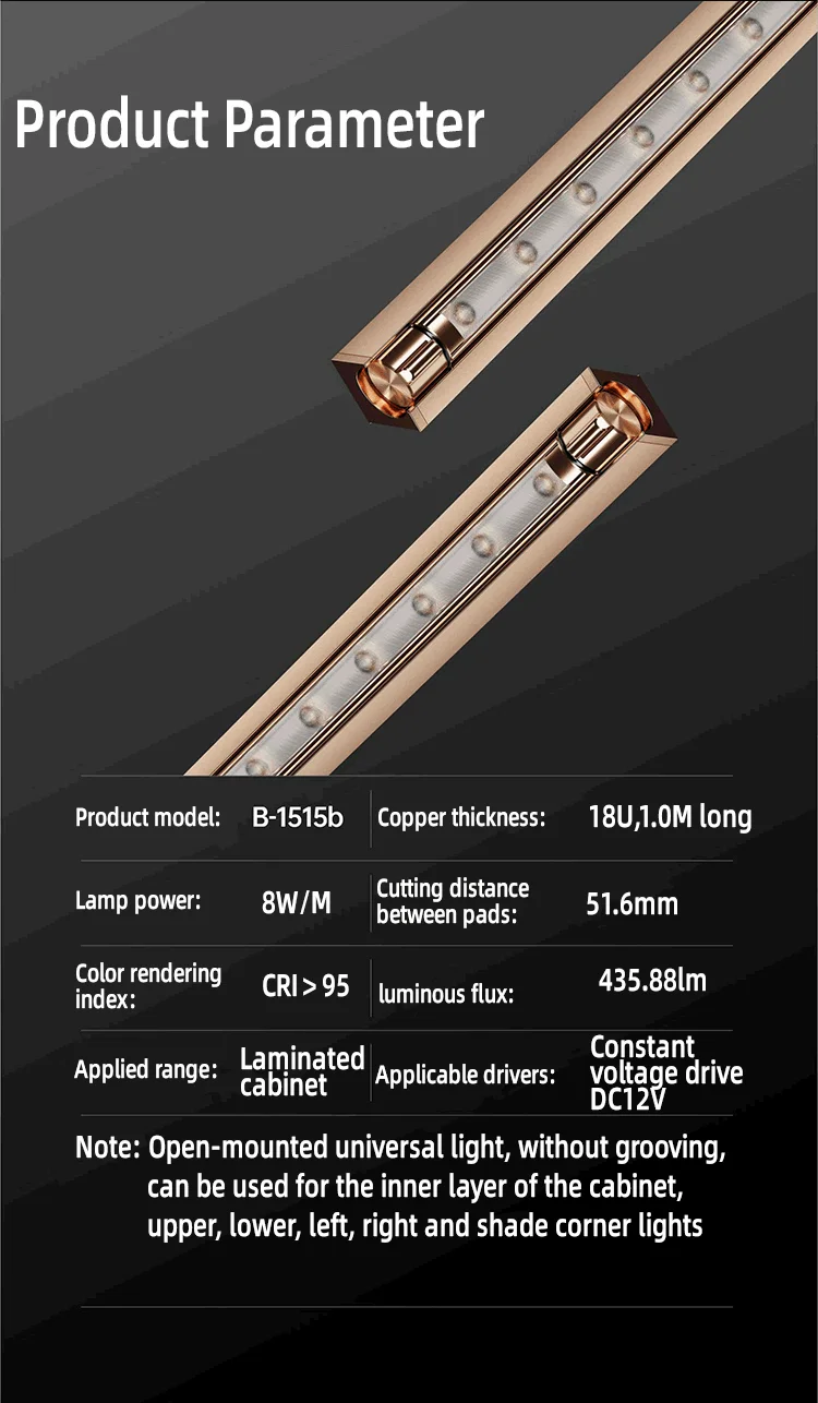 Model 1515 Advanced Light Luxury Custom Rotatable Embedded Inside Led Smart Sensor Wine or Jewelry Display Under Cabinet Light