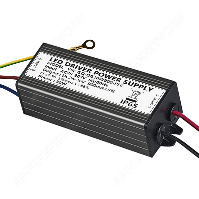 3 Driver LED Impermeabili IP67 – Corrente Costante 900mA, 30W, DC30-36V Per Illuminazione Esterna