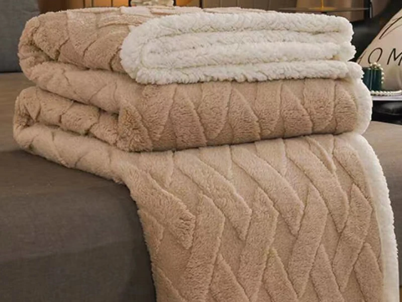 3D Jacquard Lattice Reversible Sherpa Throw Blanket Super Soft Cozy Fleece Lightweight Warm Thick Plush Fuzzy Fluffy Modern