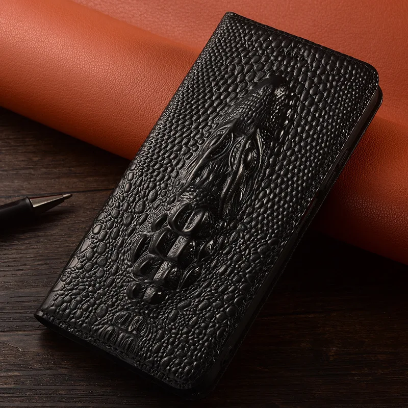 Pure Color High-End Crocodile Leather for Luxury Business Mobile Phone Case For Redmi 12 13 Pro Plus 4G 5G A3 K70 supplier