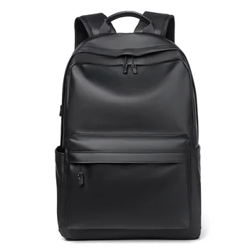 Custom New Designer Men Durable Travel Waterproof Pu Leather School Bag Business Casual Sports Students Laptop Backpack