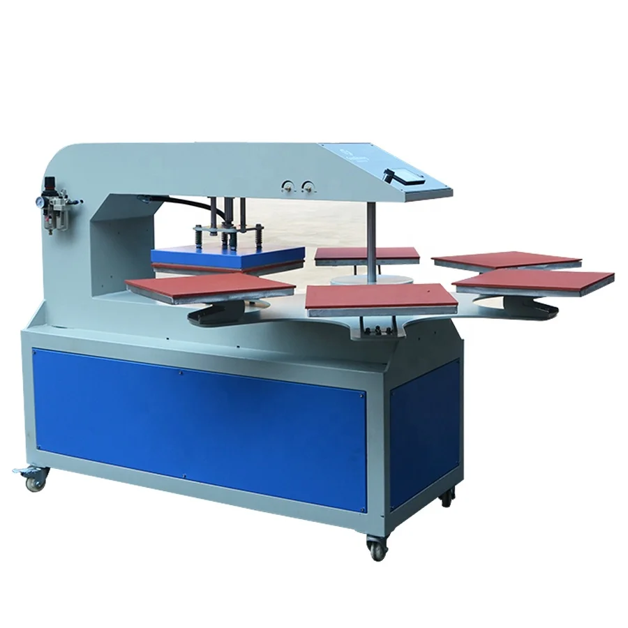 Gaoshang Pneumatic Rotary Heat Press Machine 6 Pallets 16 X 24in Single Double/Multy Press Station for Garment Design Hot