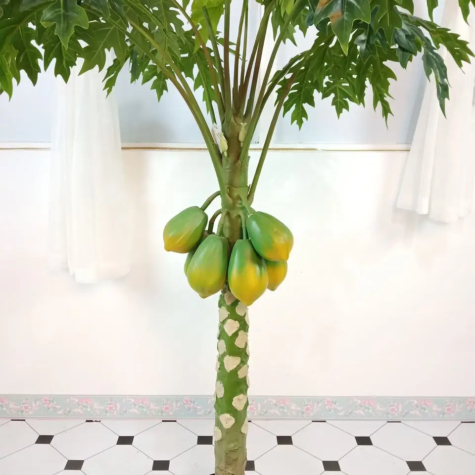 Artificial Papaya Tree 190cm - Decorative Indoor Plastic Plant for Hotels &  Tourist Attractions | Durable, Natural Color Design