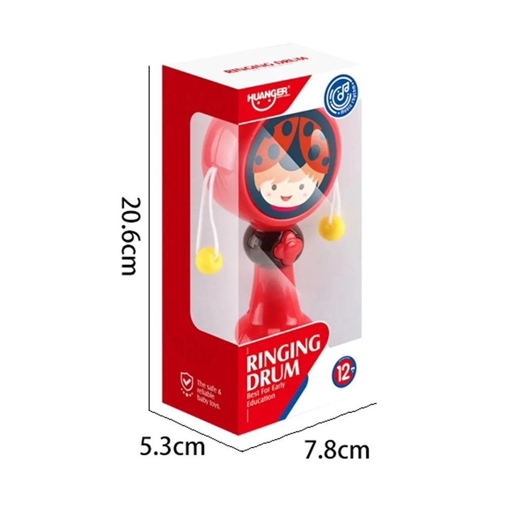 Электронный музыкальный светлый пластиковый барабан кольцевой колокольчик мультяшный детский погремушка