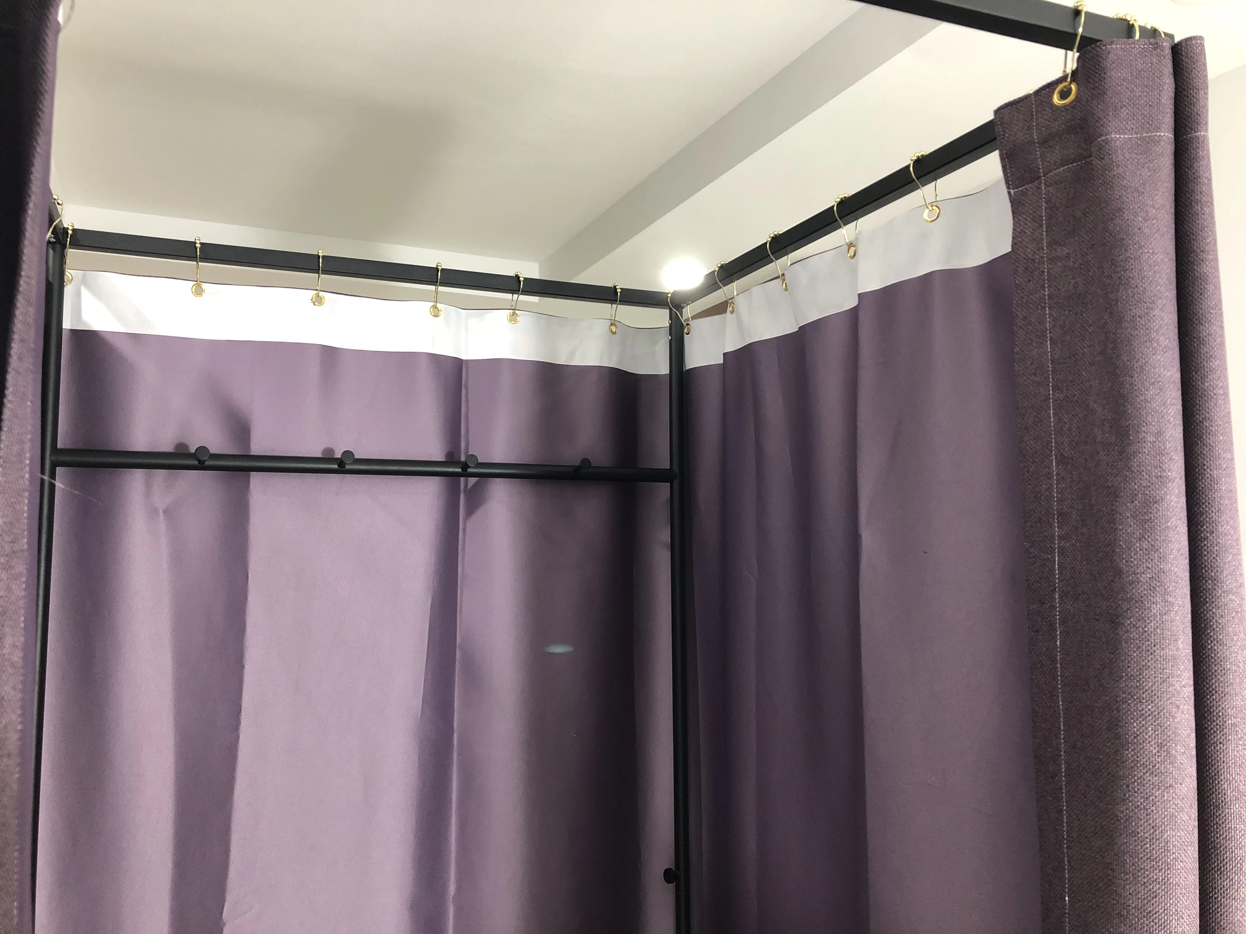 Spogliatoio Portatile Madamera Con Tende - 100x100x200 Cm, Nero, Per Negozi, Uffici, Eventi