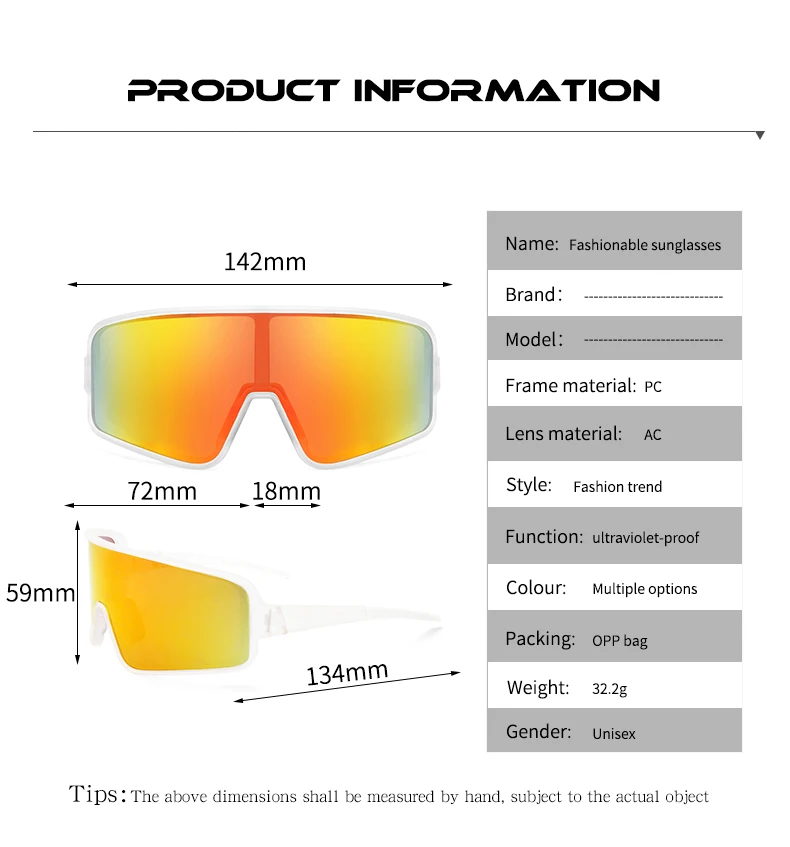 Big Matte Transparent Outdoor Eyewear Sport Cycling Sunglasses Frame