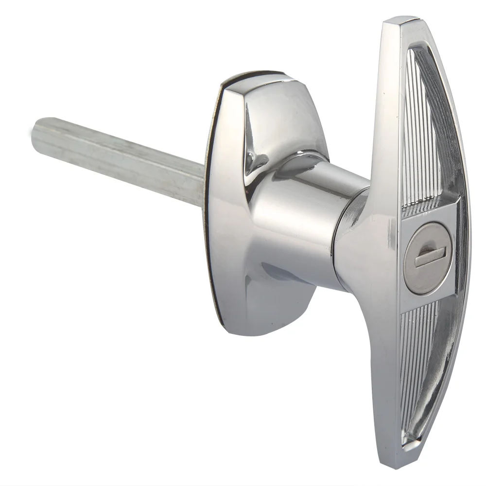 Heavy Duty Side Lock  Garage Door Polished Shaft Lock Security T-shaped Handle Adjustable Tongue Lock