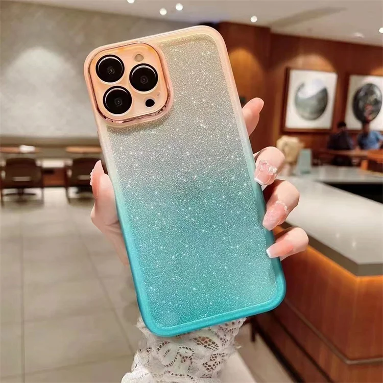 Glitter Gradient Camera Lens Protection Phone Case Soft TPU Cover for OnePlus 13R/Ace 5/Ace 5 Pro