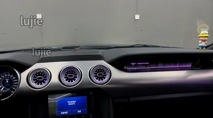 マスタング2015-2023用オートLEDアンビエントライト、車内シンフォニー 