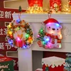 Adorno navideño iluminado de PVC: corona de oso polar