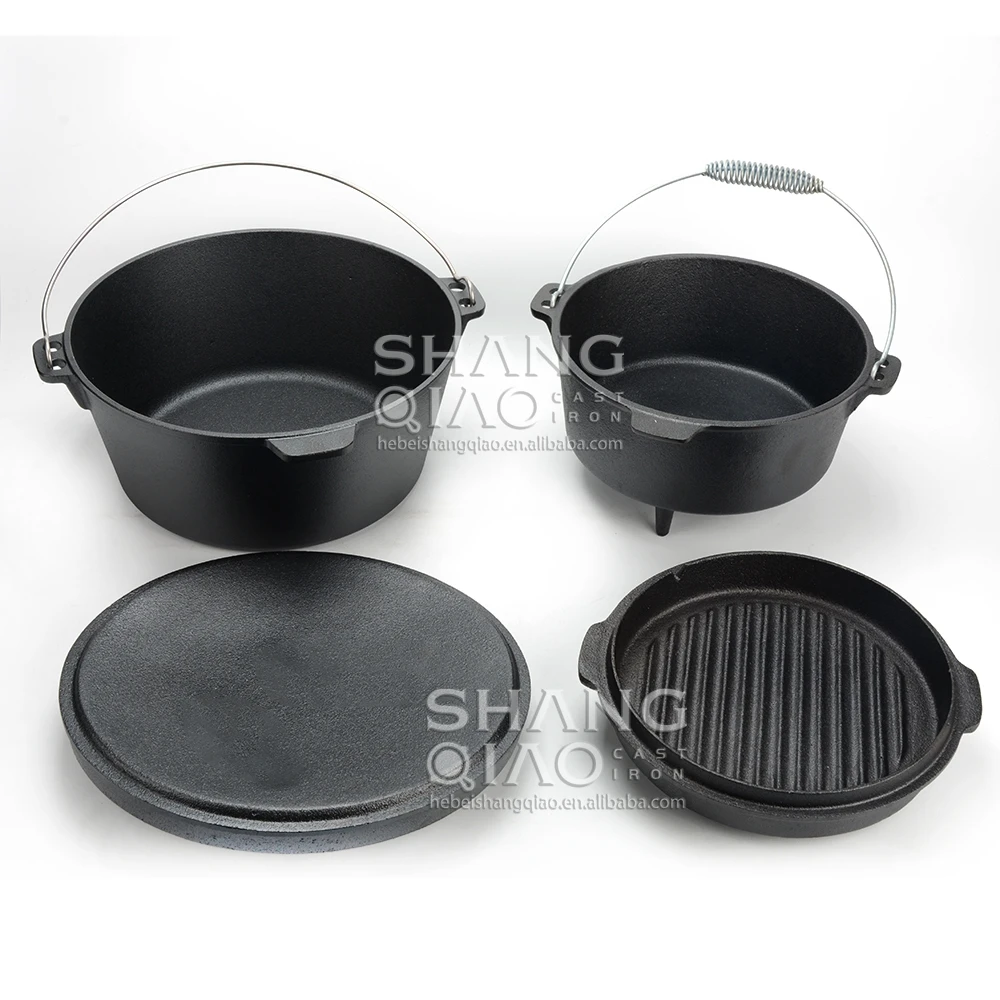 Gusseisen Dutch Oven Mit Deckel Includes Lid Lifter & Pot Stand Bbq Dutch Oven Burntin Cast