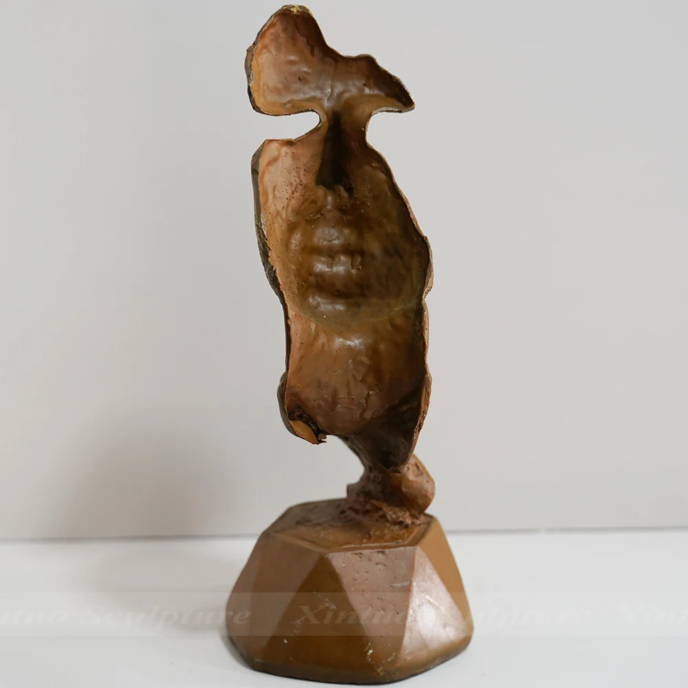 Small Tabletop Decoration Metal Bronze Face Statue Silence Is Gold Statue