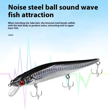 22g 14cm Long Casting Sea Bass Fishing Lure Big Minnow ABS Hard Bait with Built-In Ball Bearing for Bottom Fishing Pike Carp – Minnow – view 5