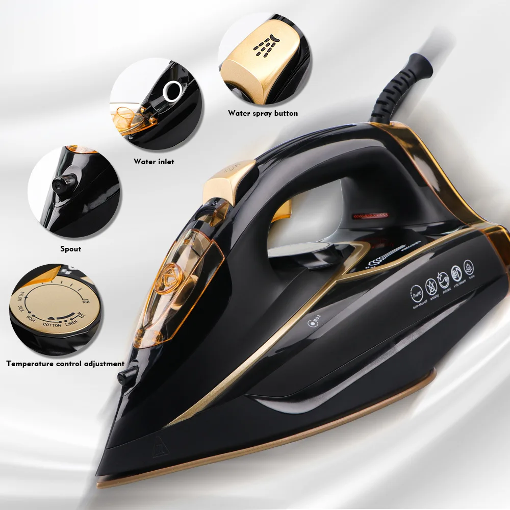 Автоматическая самоочищающая керамическая антипригарная подошва R1252 электрический утюг с регулируемой температурой 220 В 2400