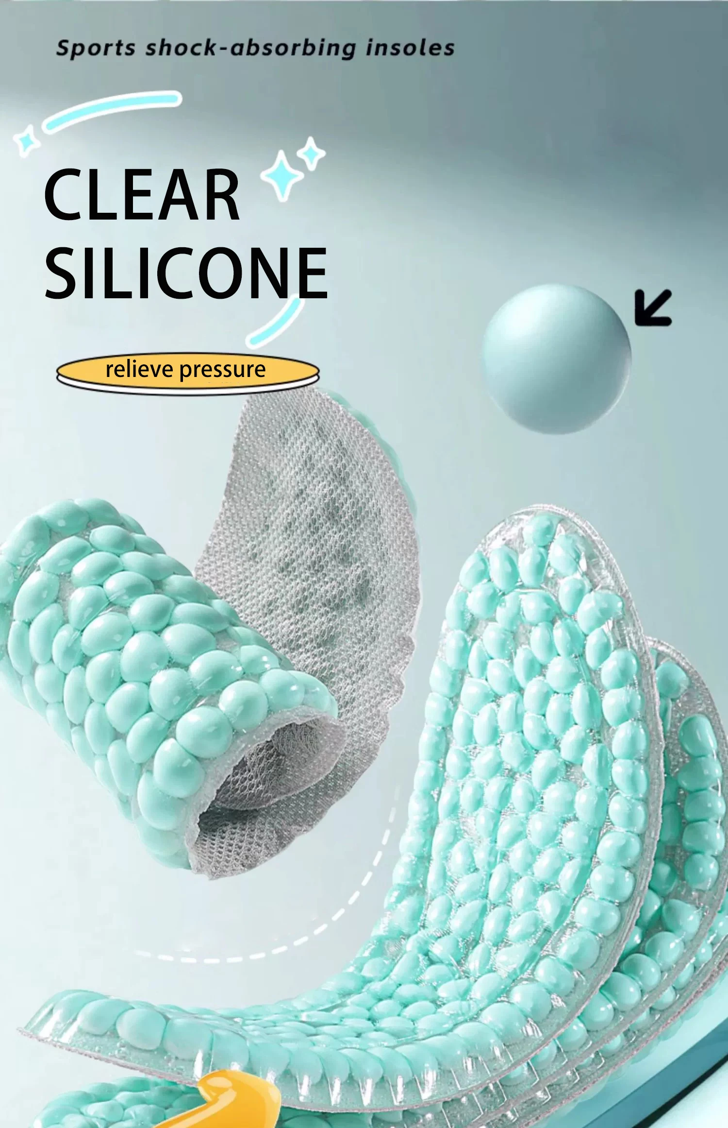 Custom Silicone Massage Sports Insoles Wholesale