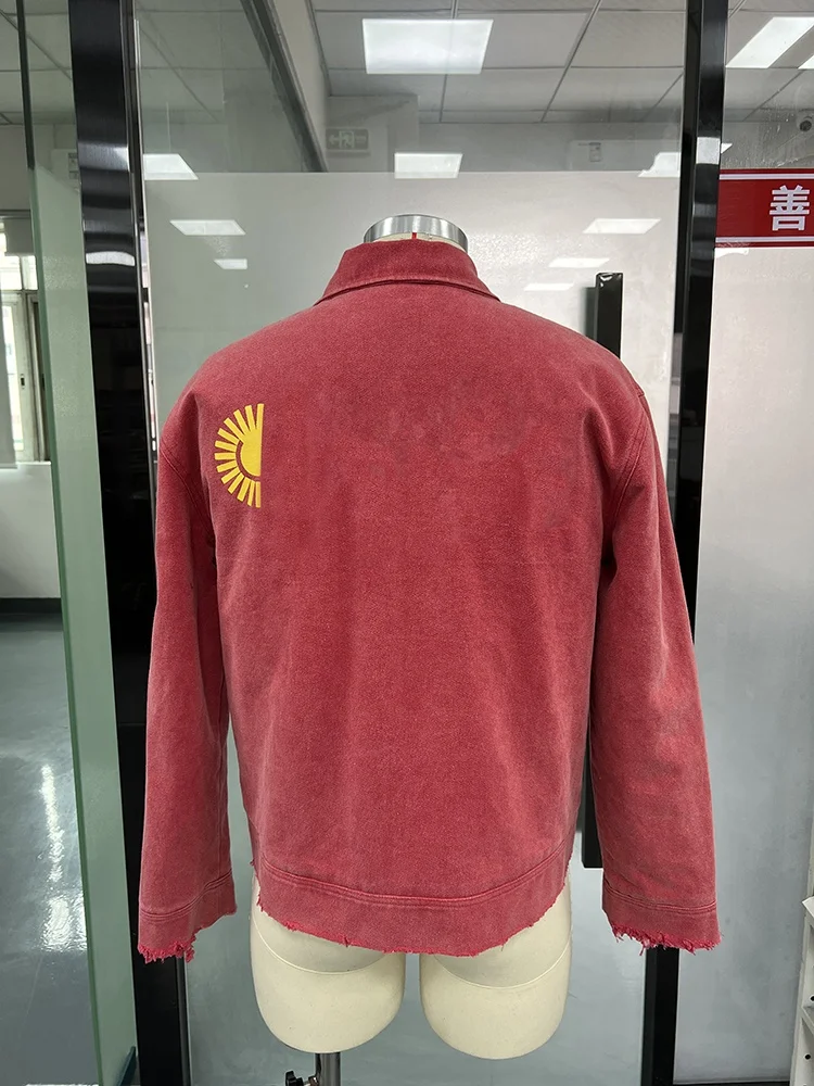 Salati Jackets Manufacturer Custom Acid Wash Distressed Duck Canvas Vintage Zip up Work Wear Detroit Workwear Men's Work Jackets gallery 2