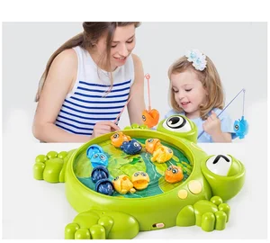 ITTL Electric Kids Fishing Toy 2 Rods 10 Fishes Juguetes Mas Vendidos Plastic Fishing Game Toy with Music