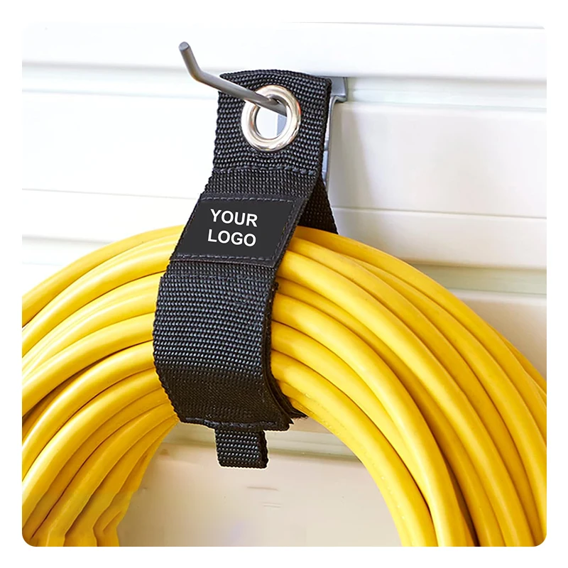 Factory Customizable Size Color Double Sided Reusable Cable Ties Straps Cord Wraps Hook and Loop Storage Straps With Eyelet