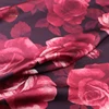 16 m/m Red Roses Print Satin Silk Fabric