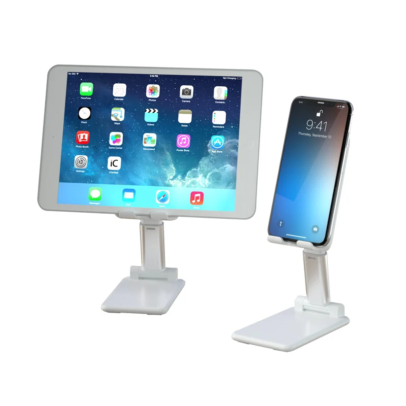 2020 New Universal Angle Height Adjustable Foldable Desktop Plastic mobile Phone Stand Holder