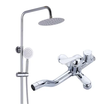 Chrome Color  Bathroom Shower Set Wall Mounted Triple Function Hand Sprayer Round Square Shower Head