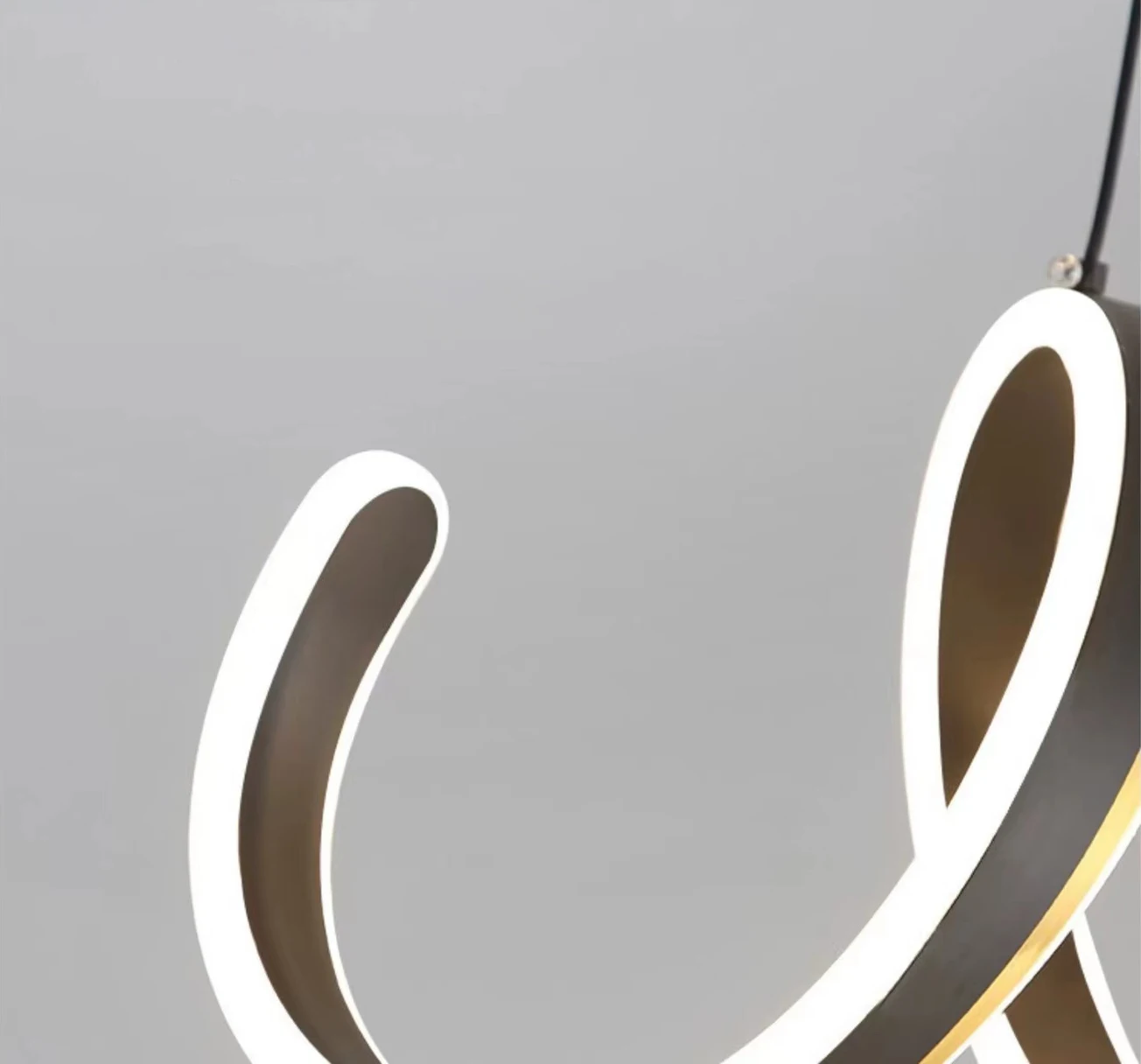 Low Ceilings Rectangle Pendant Light Modern Restaurant Hanging Lamps Kitchen Dining Wave Shape Minimalist Led Chandelier