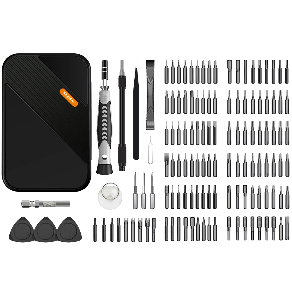 Professional 130-in-1 Multi Bit Screwdriver Set Laptop Mobile Phone DIY Repair Tool Kit Chrome Box Includes Phillips Slotted