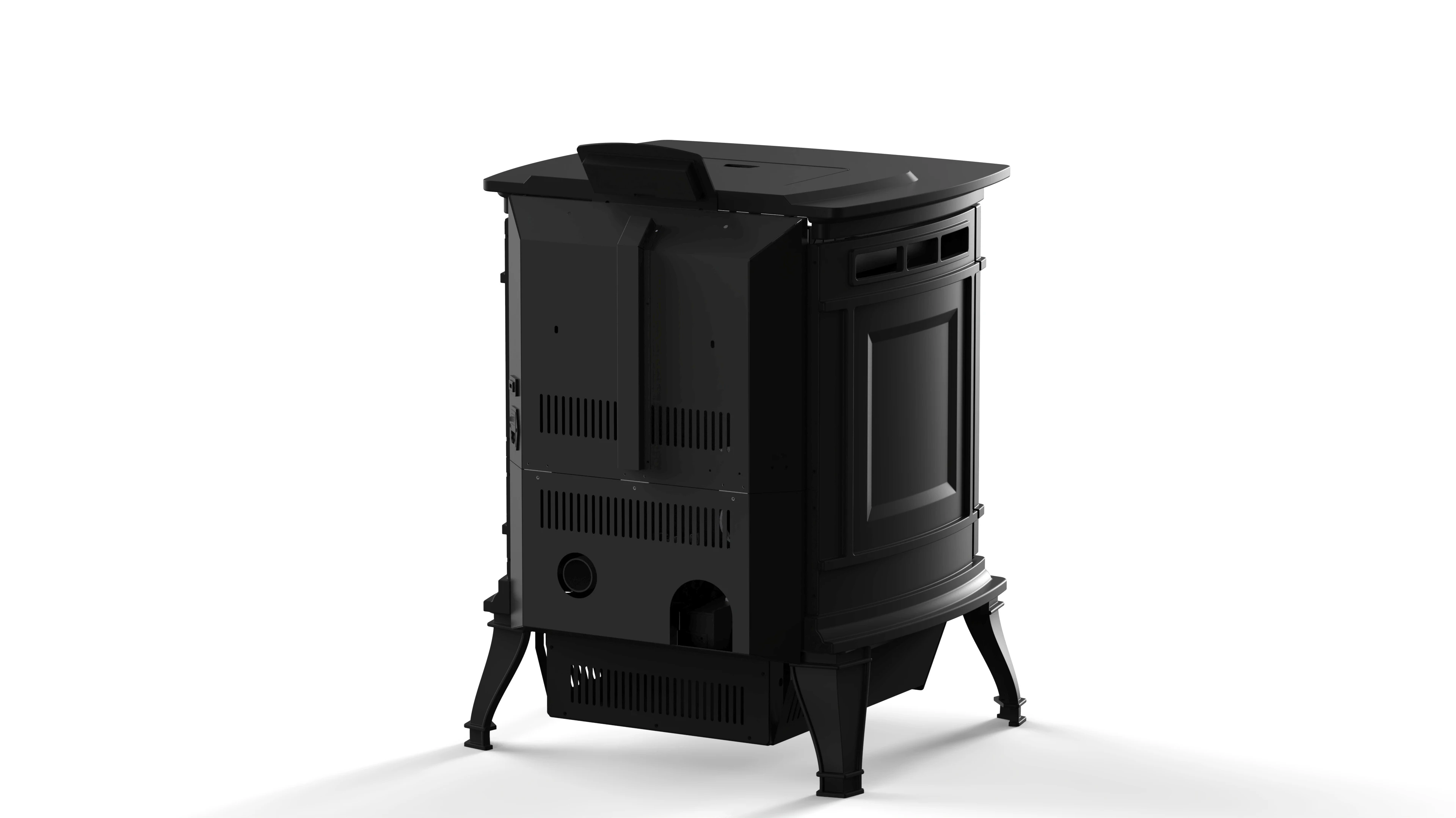 Kt1201a High Efficiency Easy Clean Indoor Cast Iron Biomass Wood Pellet