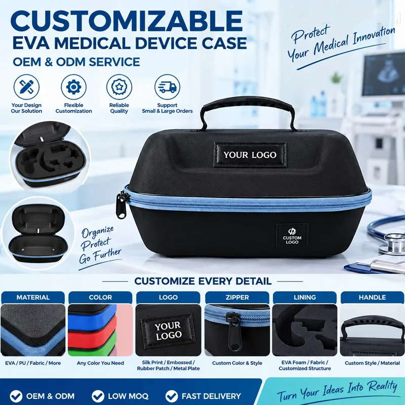 EVA Medical Device Tool Case OEM Waterproof Shockproof Custom Logo Zipper Closed Storage Case for Travel Camping 1 EVA Medical Device Tool Case OEM Waterproof Shockproof Custom Logo Zipper Closed Storage Case for Travel Camping