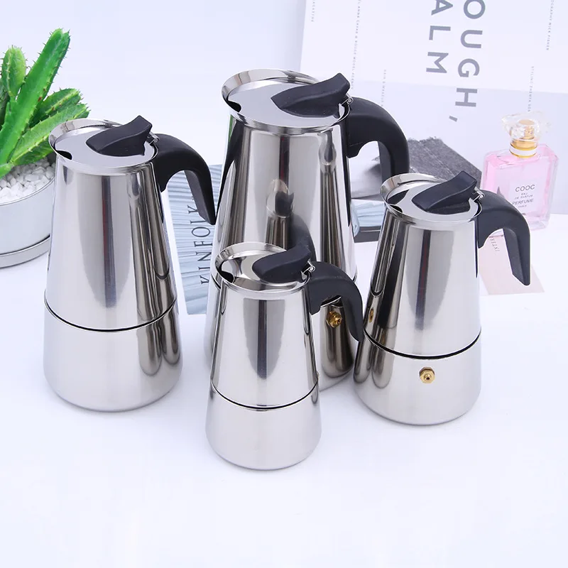 Stainless Steel Coffee Pot Mocha Coffee Pot Kettle Stove Top Espresso