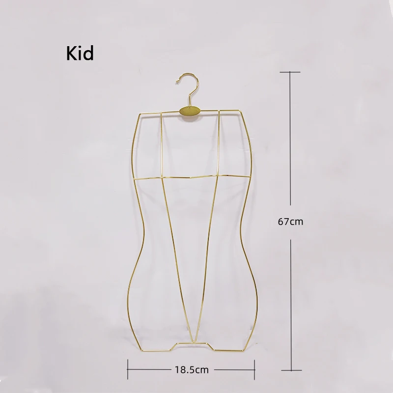 Luxury Glossy Gloden Swimsuit Display Hanger Skirt Silver Metal Wire