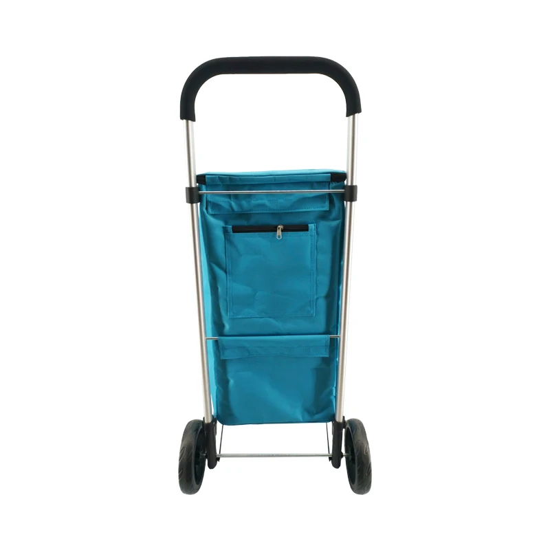 600d Canvas Folding Aluminum Shopping Trolley Bag With 2 Wheels Market