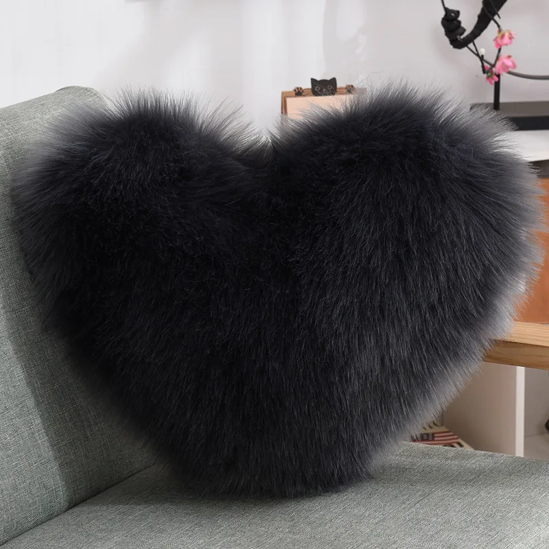 Aoyatex creative heart-shaped plush throw pillow cushion Cushion with core sofa waist cushion office seat wool pillow factory