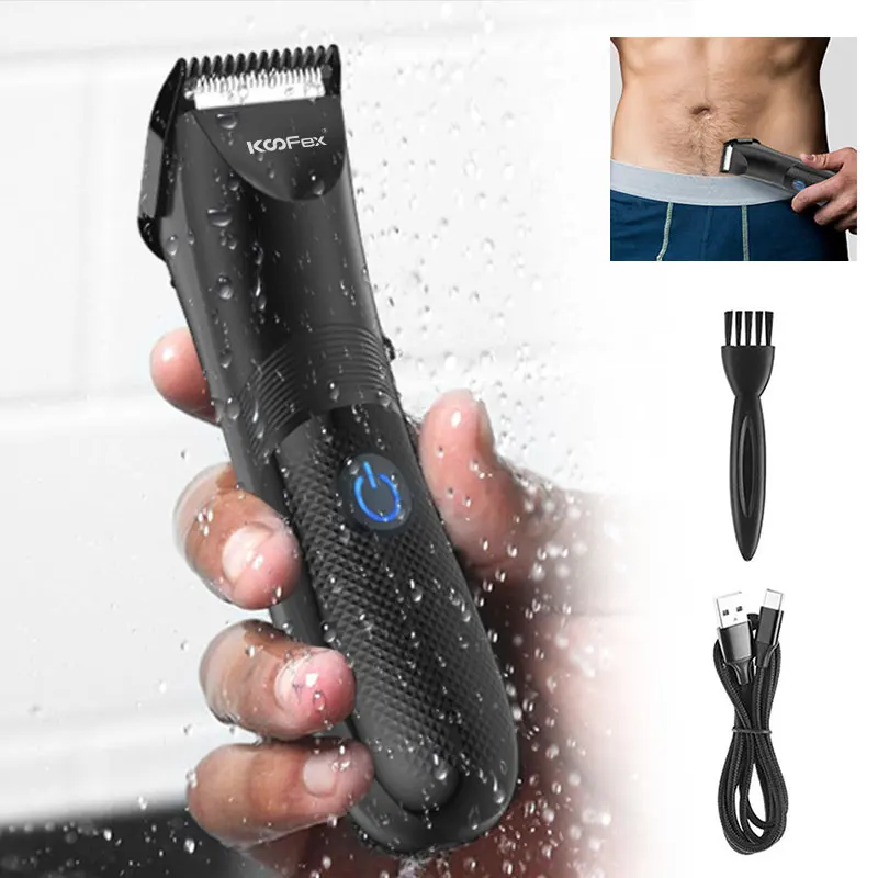 100% водонепроницаемый Лидер продаж Amazon безопасный для кожи Электрический триммер для ухода за волосами Manscape