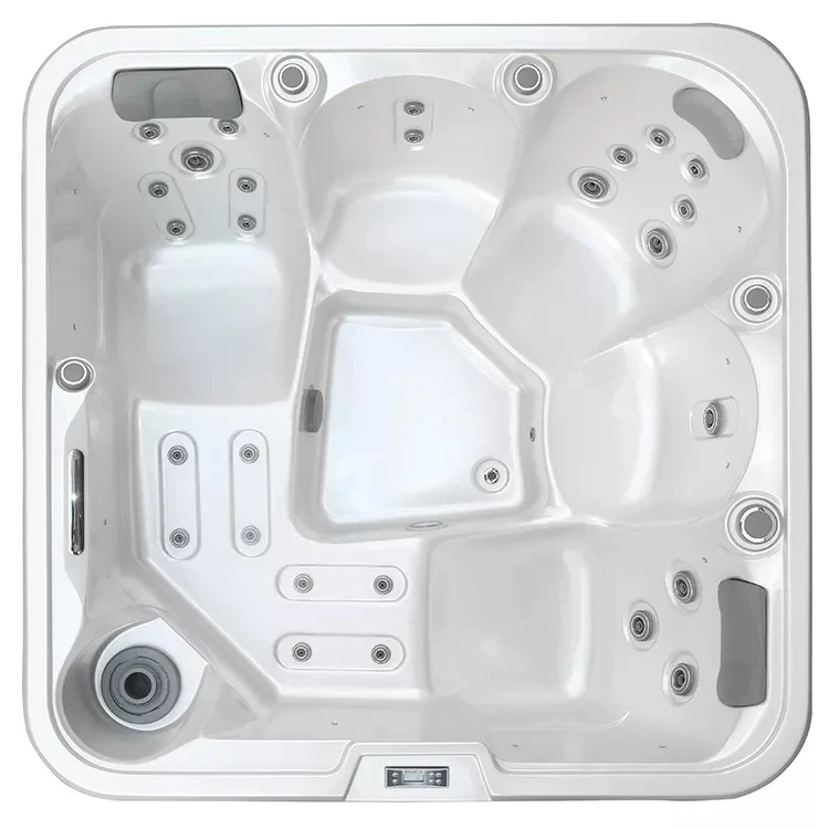 Freestanding Hot Tub with 3kw Heater 20mm Insulation and 3 Seats + 2 Loungers for Outdoor Relaxing