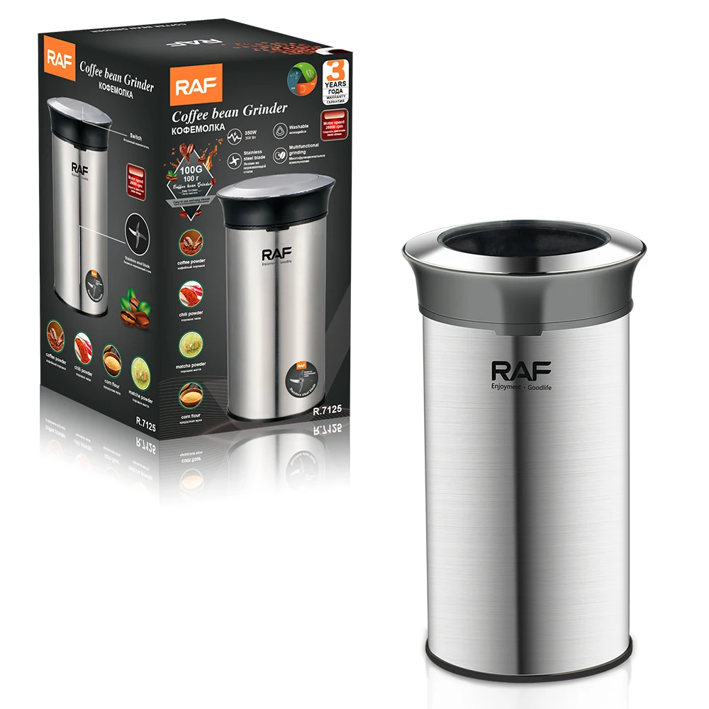 RAF Automatic Spice Nuts Mill Mini 4 Blades Coffee Bean Grinder Stainless Steel Electric Grinder