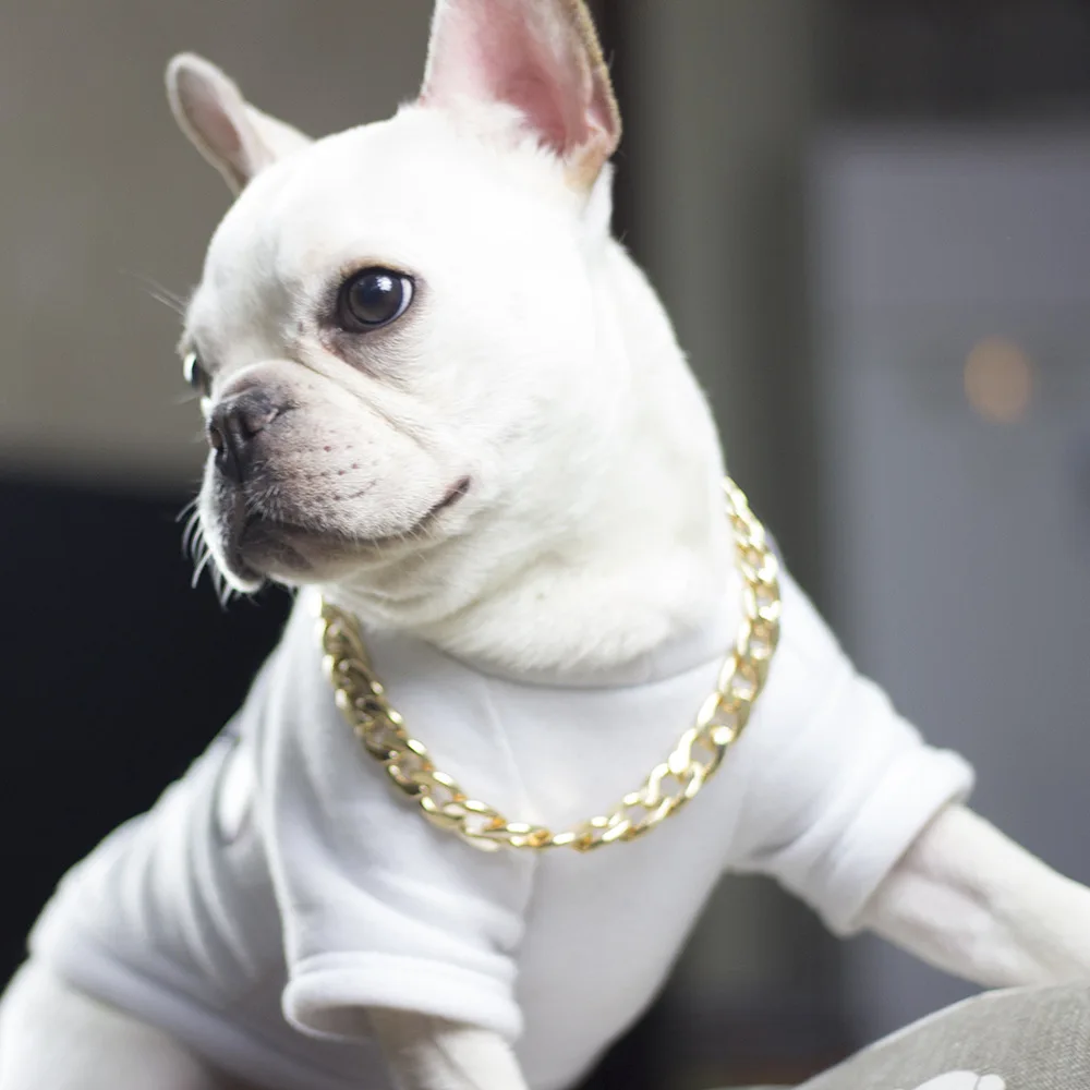 Bulldog Hd Lux Dog Chains Luxury Dog Collar Gold Pet Necklace Dog